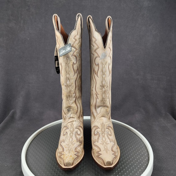 Dan Post Silvie Snip Toe Western Boots Womens Size 9 Bone Leather Tall DP4276 - Picture 4 of 14